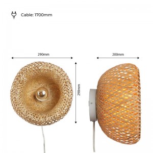 Wicker wall lamp cotas