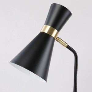 details of the black and gold table lamp
