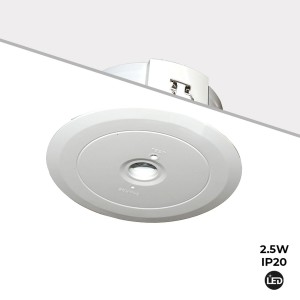 LED recessed emergency light 150lm 2,5W 3 hours IP20
