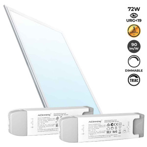 TRIAC Dimmable LED Panel TRIAC recessed 120x60cm 72W 6500LM UGR19