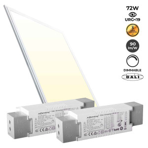 Dimmable DALI recessed LED panel 120x60cm 72W 6500LM UGR19