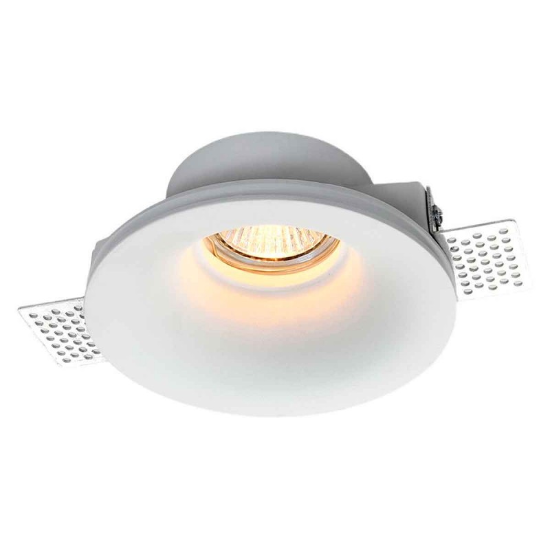 Round recessed downlight trimless GU10 plaster round trimless