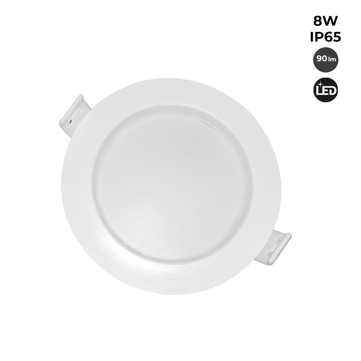 Waterproof recessed LED downlight - IP65 - 8W