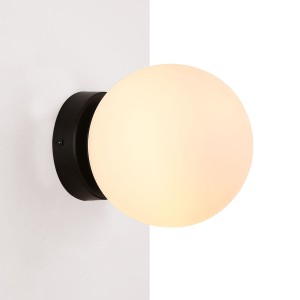 Wall light with Ball 40W - IP44_ BLACK