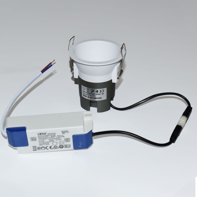 Recessed LED spotlight "KOPPA"-  6W - 15º Optics - Cutout Ø 65mm - Low UGR