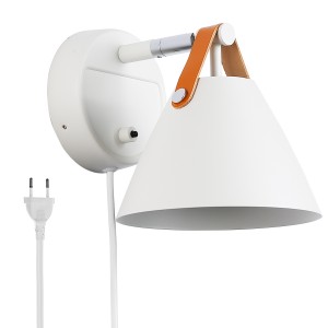 Ellen" leather wall sconce with cable and switch