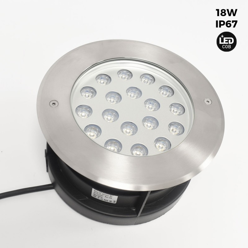 LED ground recessed beacon 18W -Warm white - Ø21cm- IP67