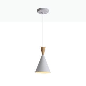 Nordic metal and wood pendant light "Exan" / "Beat Tall" inspiration by TOM DIXON