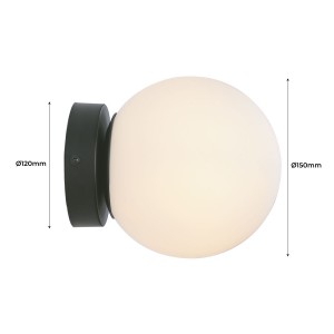 Wall Lamp with Ball 40W - IP44_ BLACK