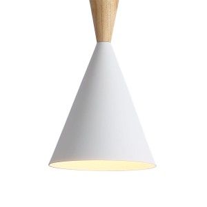 Nordic metal and wood pendant light "Exan" / "Beat Tall" inspiration by TOM DIXON