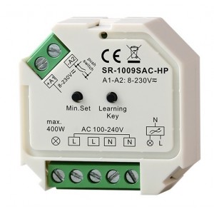 Mini Regulator (RF + PUSH) Single Color Triac 400W max. 230V (1 channel) SUNRICHER - Perfect RF