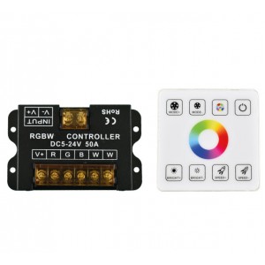 RGBW controller for LED strips with RF touch panel - 5-24V/DC