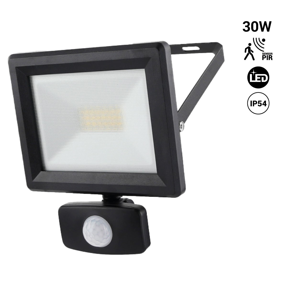 Outdoor LED Floodlight with PIR Sensor - 30W - IP54 - 120º - 4000K