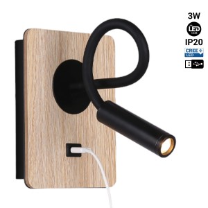 USB Flexible wall reading light "LONDON USB" - CREE Chip - 3W