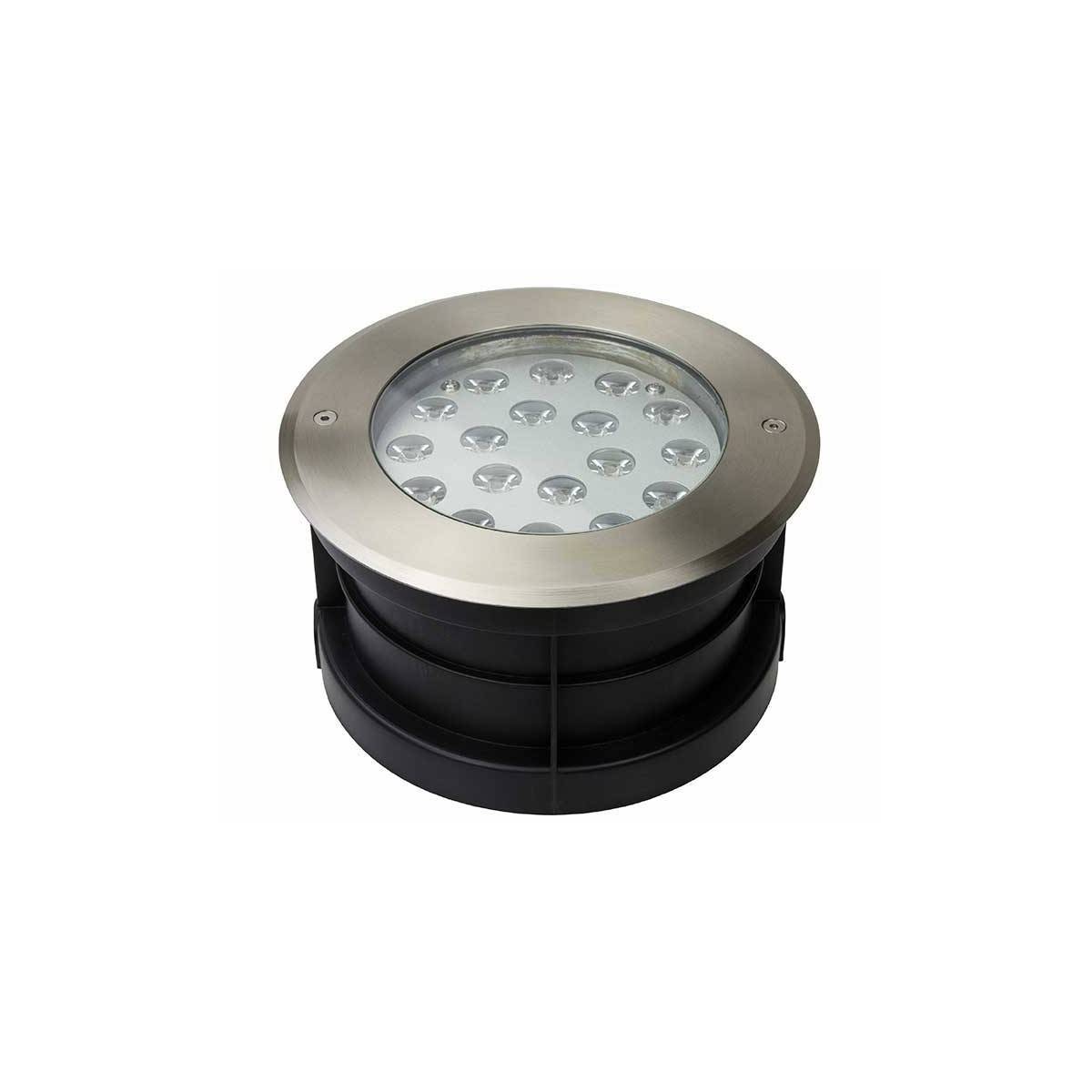 RECESSED FLOOR SPOTLIGHT IP67 18W STAINLESS STEEL FINISH. 12V-DC, ANGLE 30º WARM WHITE