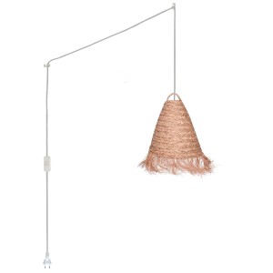 Plug-in natural fiber pendant lamp "NAM"