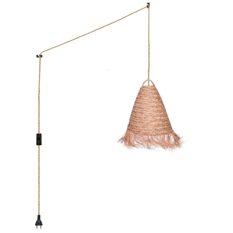 Plug-in natural fiber pendant lamp "NAM"