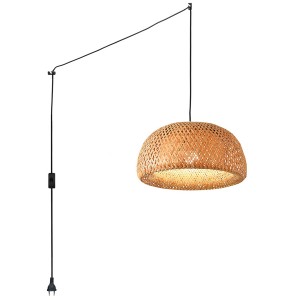 Wicker pendant lamp with...