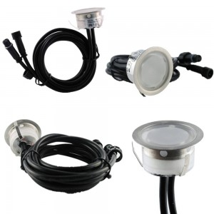 GROUND LIGHT KIT 6 BEACONS Ø40X19MM 0,4W 12V-DC IP67 + CONNECTION CABLES + POWER SUPPLY