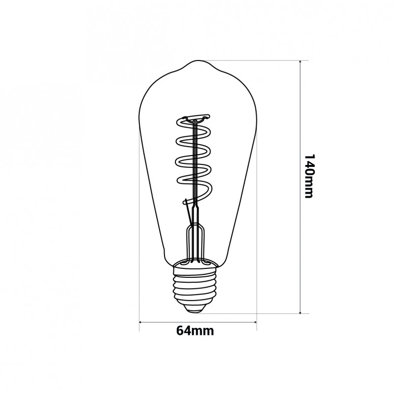 SageSunny Vintage Edison Ampoule E27 LED ST64, 4W Spirale Flexible