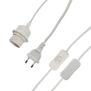 Cable with plug and switch WHITE
