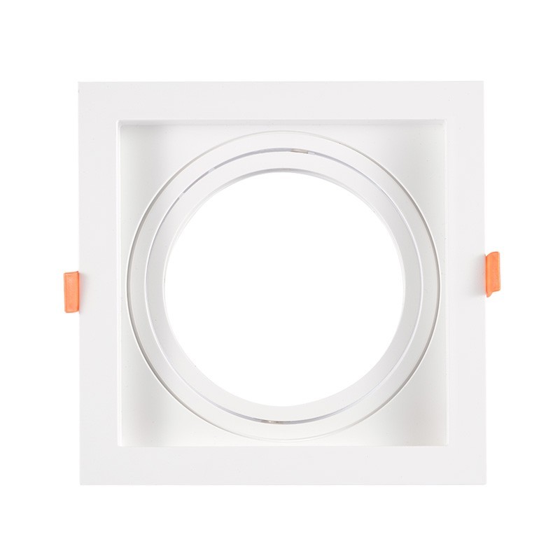 Pack x 4 - Square cardan type downlight ring for QR111 or AR111 bulb - Cutting 155 x 155 mm