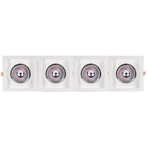 Pack x 4 - Square cardan type downlight ring for QR111 or AR111 bulb - Cutting 155 x 155 mm