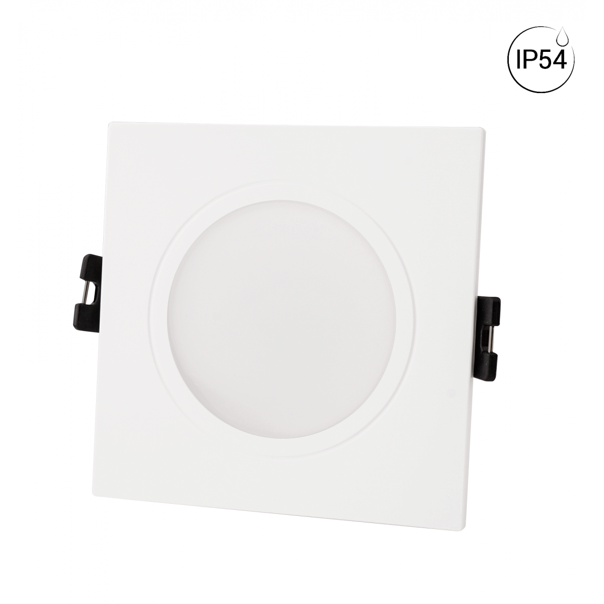 Square downlight ring for GU10 bulb - Cut-out Ø 75-80 mm - IP54 - WHITE