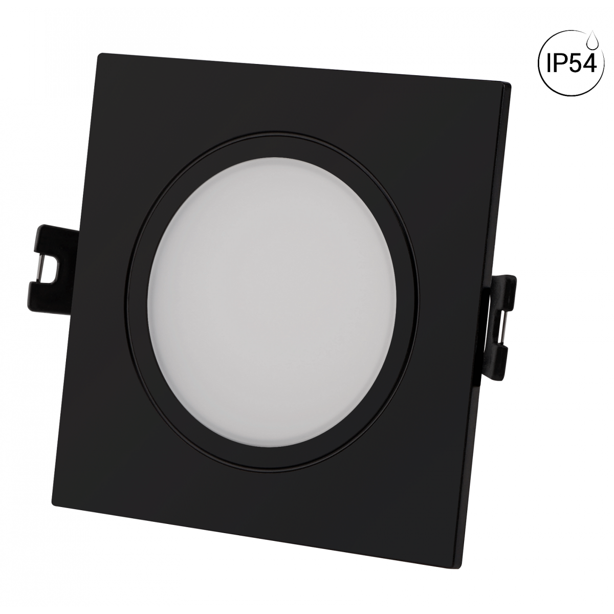 Square downlight ring for GU10 bulb - Cutout Ø 75-80 mm - IP54- NGRO