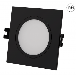 Square downlight ring for GU10 bulb - Cutout Ø 75-80 mm - IP54- NGRO