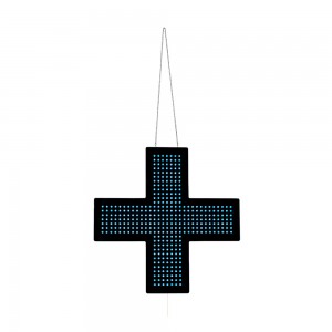 Veterinary Cross LED blue monocolor - 60x60cm - Single sided - IP20