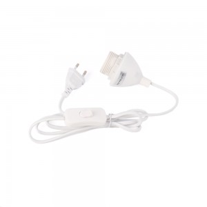White cable with switch and plug included