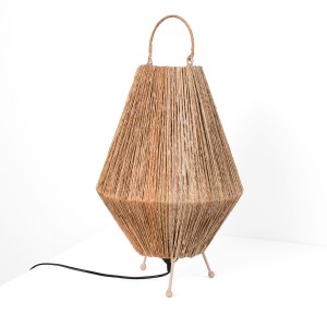 Jute table lamp "ROSS" with switch and socket