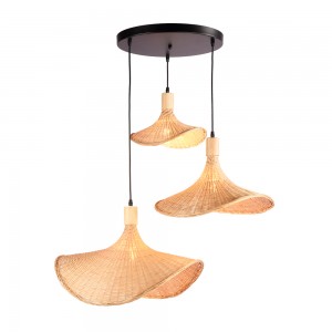 Triple wicker pendant lamp "Bellas 3" - 3xE27