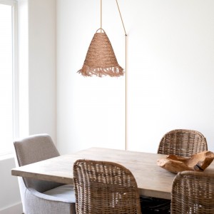 Plug-in natural fiber pendant lamp "NAM"