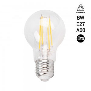 Dimmable LED filament bulb A60 E27 8W
