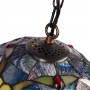 Tiffany-inspired pendant lamp with floral mosaic in glass