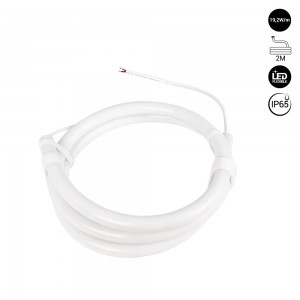 Flexible LED neon 360º circular - Ø22mm - 2 meters - 24V DC - 240Ch/m - 19,2W/m - IP65