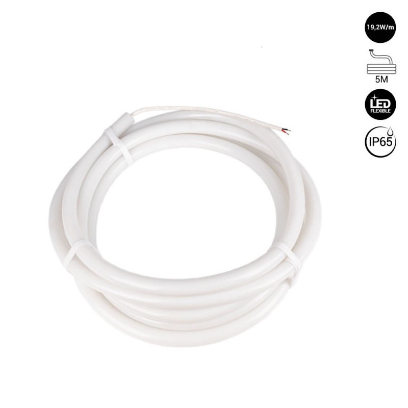 Flexible LED neon 360º circular - Ø22mm - 5 meters - 24V DC - 240Ch/m - 19,2W/m - IP65