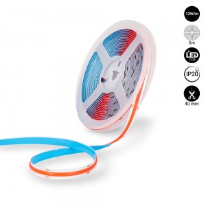 COB LED Strip 24V DC - 12W/m - Colours - 8mm - IP20 - 5m roll - Cut every 4 cm