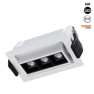 Linear recessed LED spotlight 6W - Adjustable - UGR18 - CRI90 - OSRAM Chip - 2800K