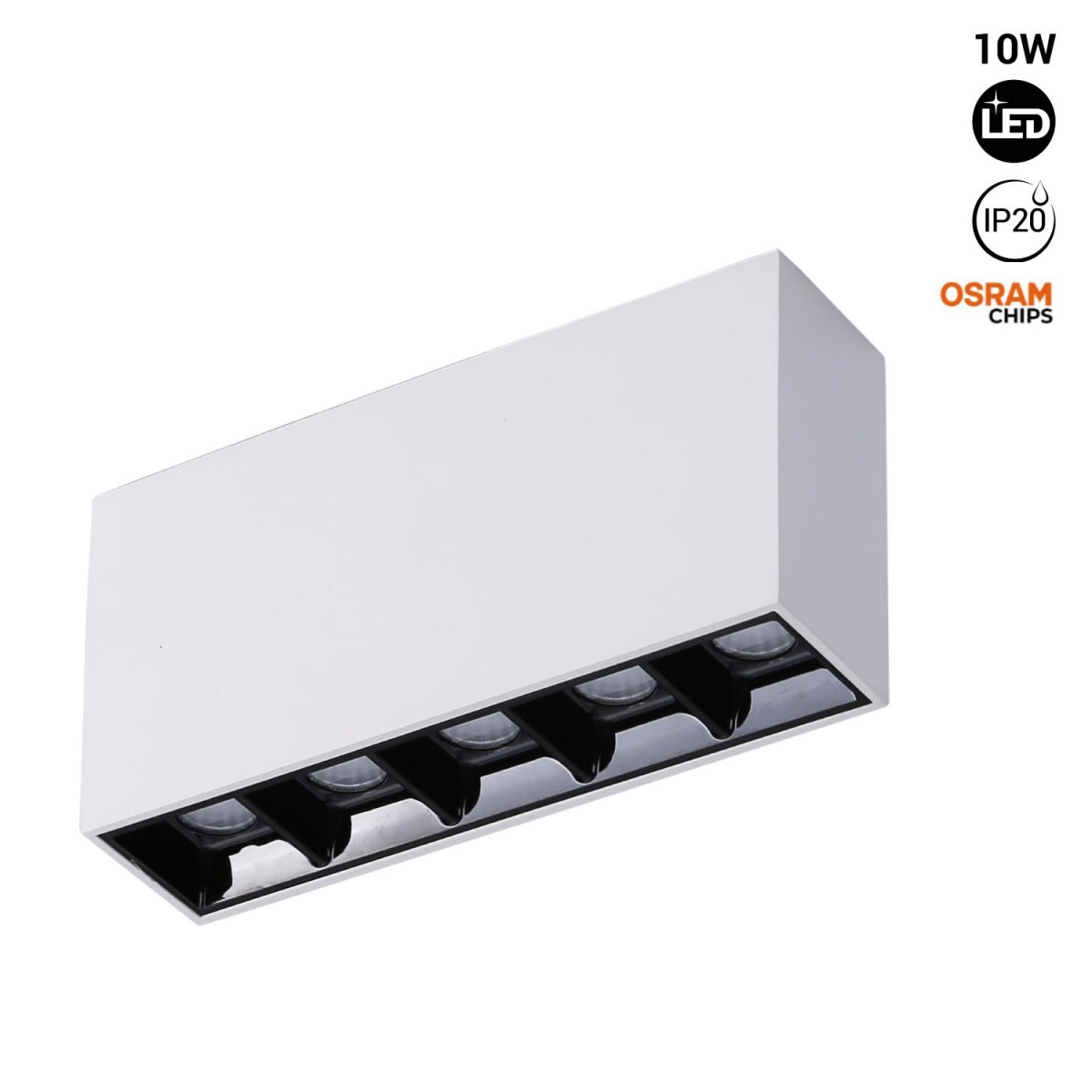 Linear spotlight LED surface white - 10W - UGR18 - CRI90 - OSRAM chip