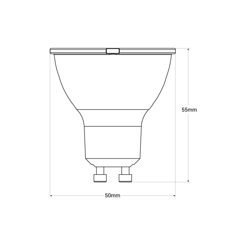 Ampoule LED Ledvion GU10 - Gradable - 5W - 6500K - 345 lumens – Verre