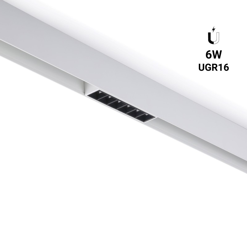 LED linear luminaire for magnetic rail 48V - 6W - UGR16 - White