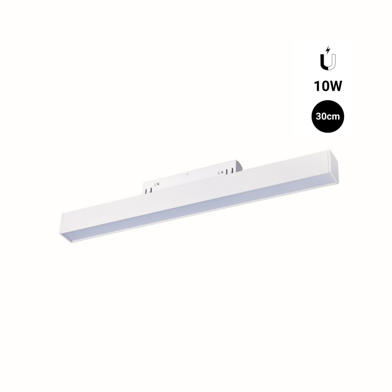 Linear opal LED opal luminaire for magnetic rail 48V - 10W - White