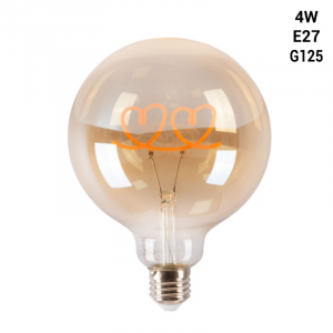 Decorative filament bulb "Hearts" E27 G125 - 4W - 2200K