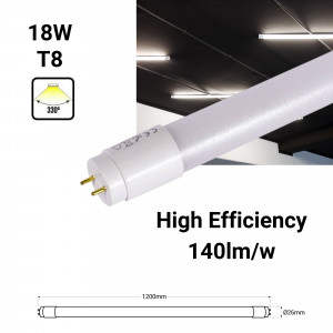 T8 LED tube - 120cm - 18W - 140lm/W