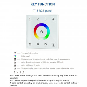 DMX touch control panel - 4 zones - RGB