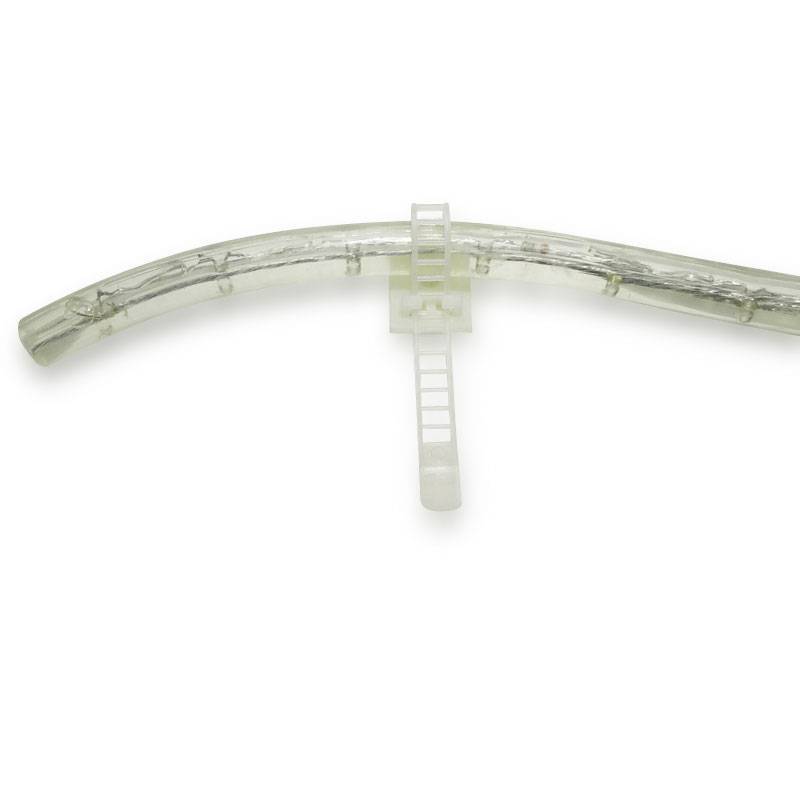 Plastic cable tie for LED strips with adhesive base 3M
