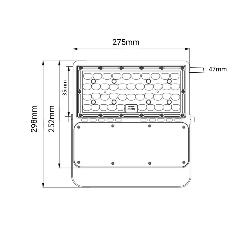 Outdoor asymmetric LED floodlight 150W - 18600 lm- IP65